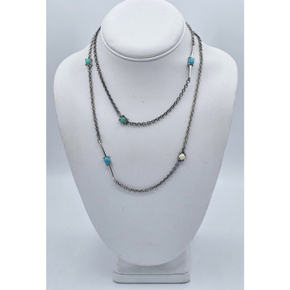 Monet Silvertone And Cabochon Necklace - Picture 1 of 4